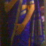 Sri Anjali in royal blue silk saree4