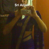 Sri Anjali in royal blue silk saree1