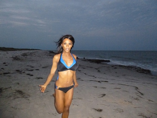 Skipping on the beach