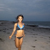 Skipping on the beach