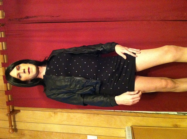 Black dress and black jacket