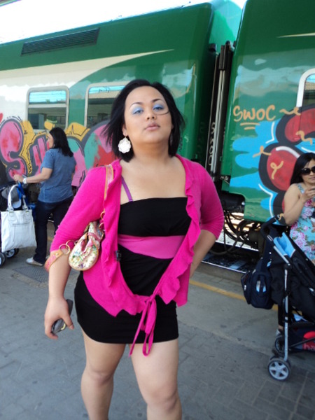 in the train station in italy hehehe