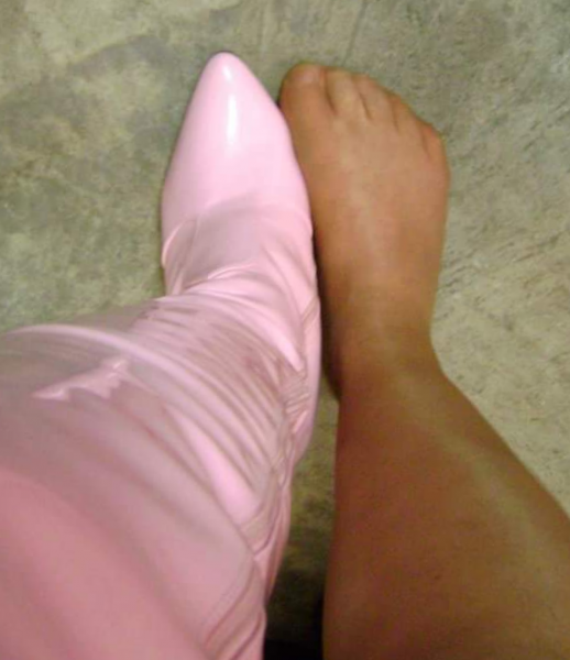 New pink thigh-hi boots