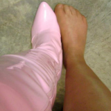 New pink thigh-hi boots